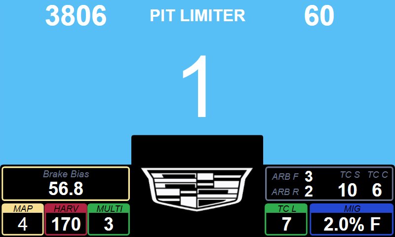 Cadillac V-Series.R Dashboard Layout 2
